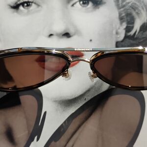 Burberry Women's Gold and Brown Sunglasses